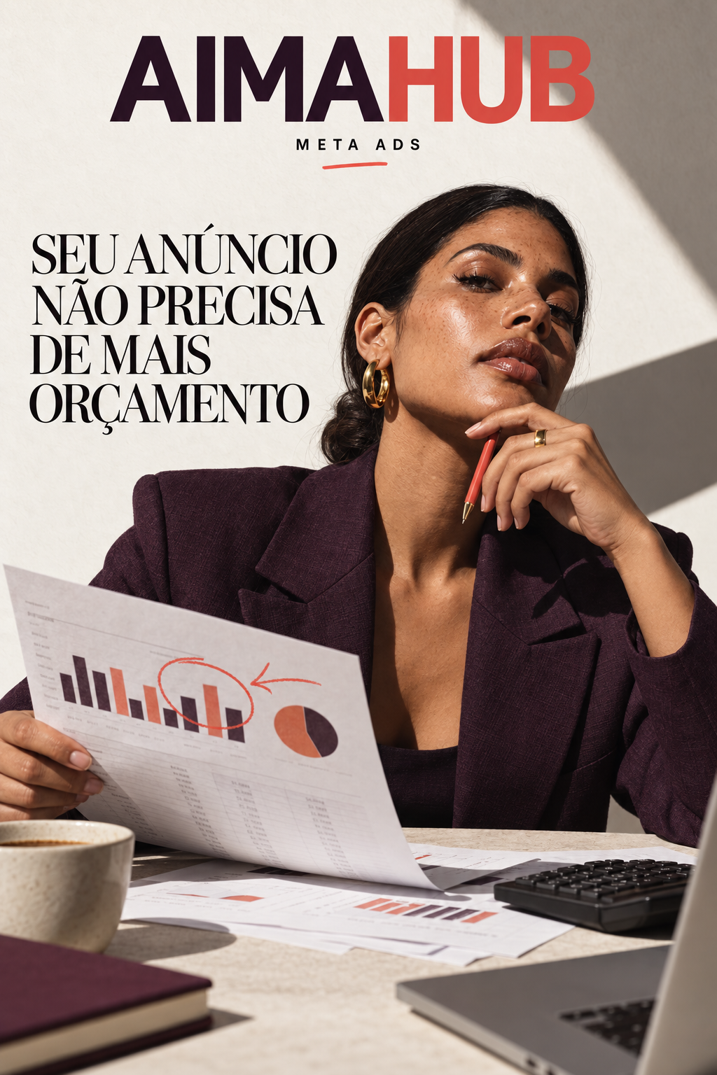 Capa editorial Aimahub: Seu anúncio não precisa de mais orçamento