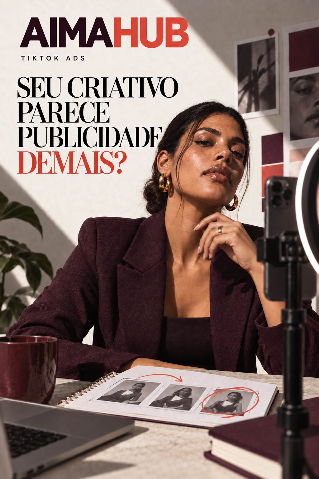 Capa editorial Aimahub: Seu criativo parece publicidade demais?